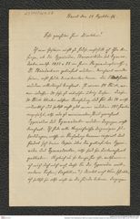Nachlass Franz Steindachner, Brief von Gustav Schneider (senior) an Franz Steindachner (24.09.1896), Inv.Nr. 461.50, Seite 1